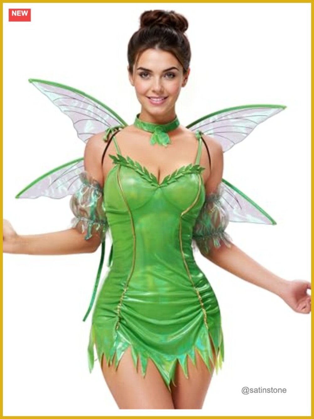 Women's Fairy Costume Dress Set Wings Choker Halloween Cosplay